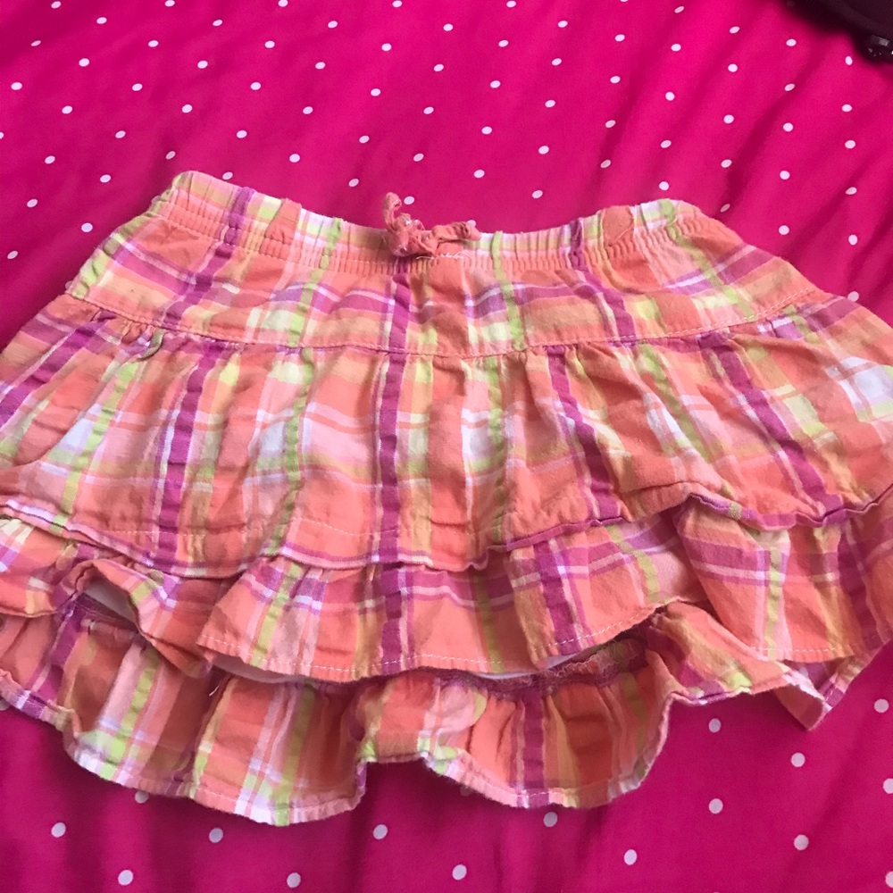 3T Orange Plaid Design Skirt